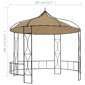 Gazebo 300x290 cm Grigio Talpa Rotondo 315227