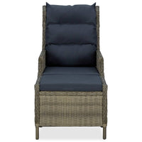 Sedia da Giardino Reclinabile con Pouf Polyrattan Marrone cod mxl 71221