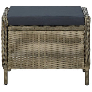 Sedia da Giardino Reclinabile con Pouf Polyrattan Marrone 313305