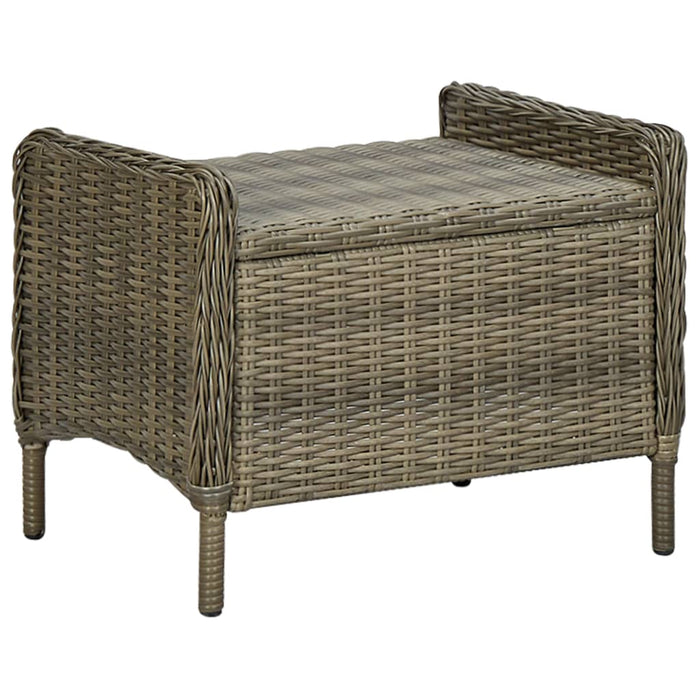 Sedia da Giardino Reclinabile con Pouf Polyrattan Marrone 313305