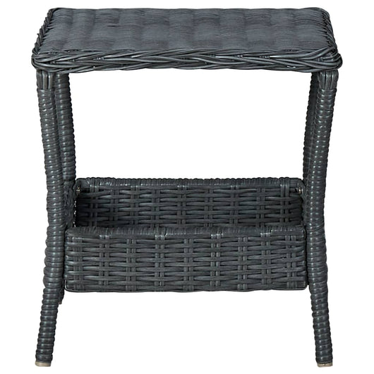 Tavolo da Giardino-Tavolo da esterno Grigio Scuro 45x45x46,5 cm in Polyrattan