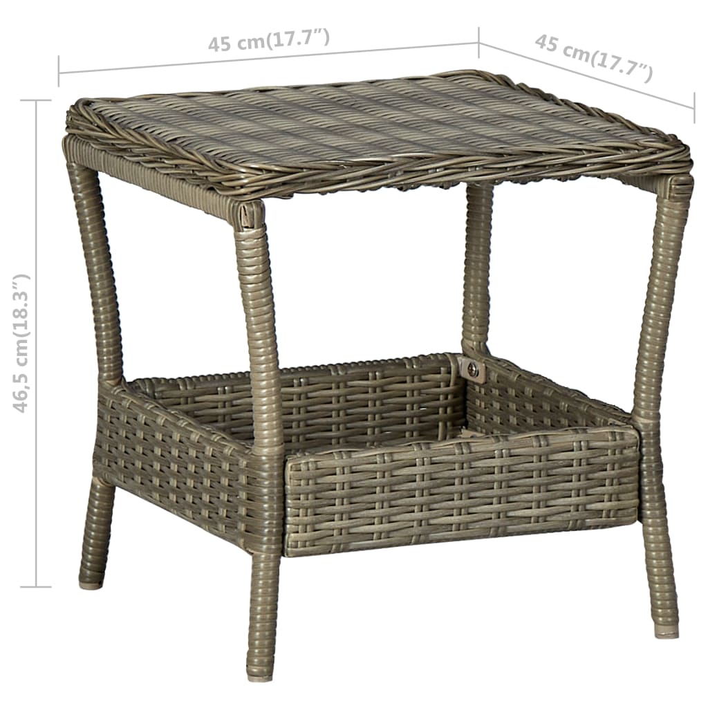 Tavolo da Giardino Marrone 45x45x46,5 cm in Polyrattan 313308