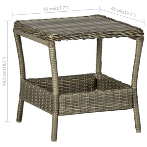 Tavolo da Giardino Marrone 45x45x46,5 cm in Polyrattan 313308