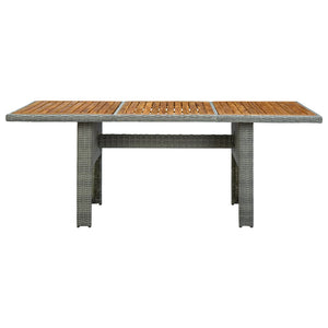 Tavolo da Giardino Grigio Chiaro in Polyrattan e Legno Acacia cod mxl 34350