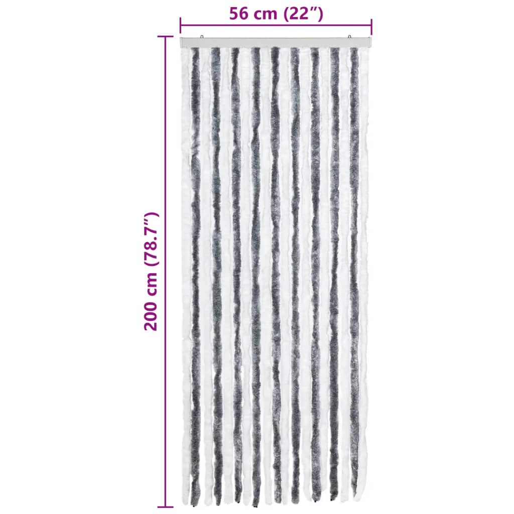 Zanzariera Grigio e Bianco 56x200 cm Ciniglia 315123