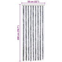 Zanzariera Grigio e Bianco 56x200 cm Ciniglia 315123