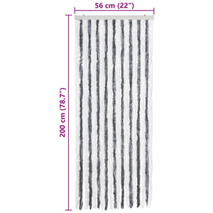 Zanzariera Grigio e Bianco 56x200 cm Ciniglia 315123