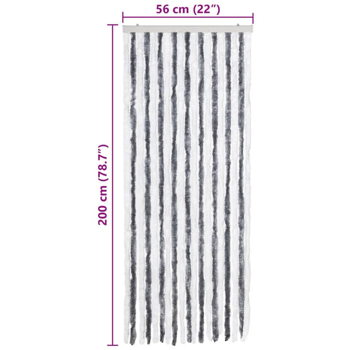 Zanzariera Grigio e Bianco 56x200 cm Ciniglia 315123