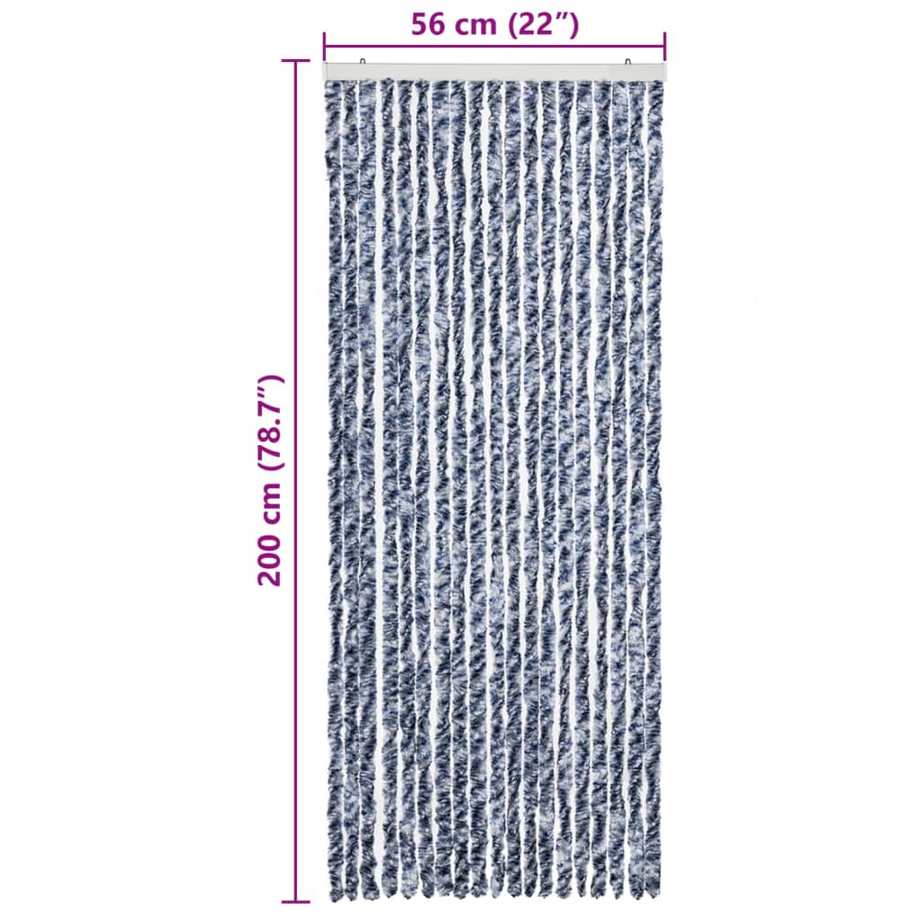 Zanzariera Blu e Bianco 56x200 cm Ciniglia cod mxl 70826