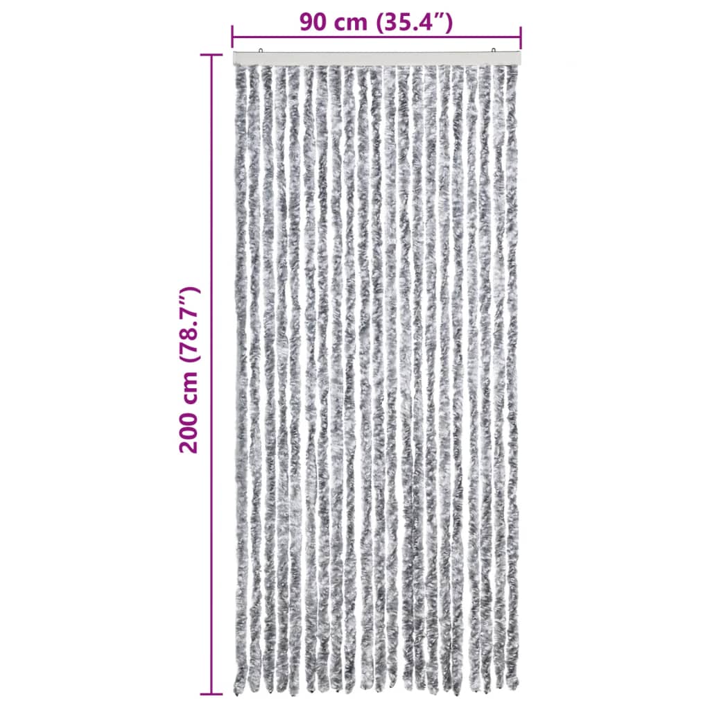Zanzariera Bianco e Grigio 90x200 cm Ciniglia cod mxl 57940