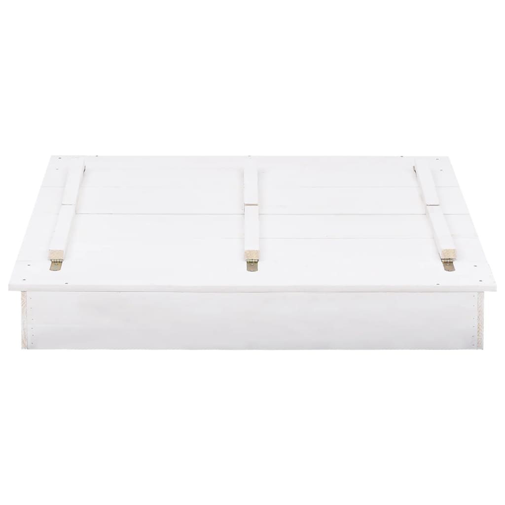 Sabbiera in legno di abete 95 x 90 x 15 cm bianco 02_0005062