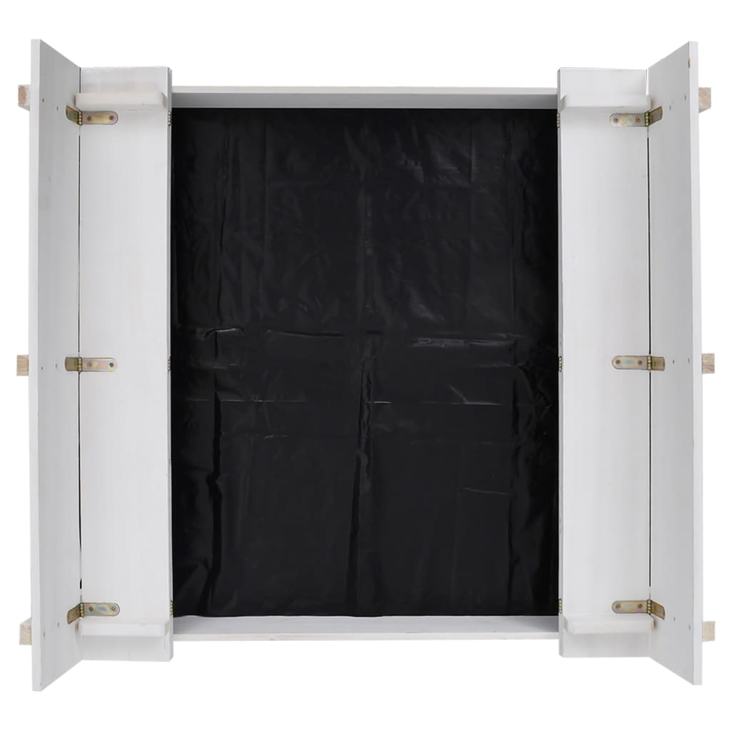 Sabbiera in legno di abete 95 x 90 x 15 cm bianco 02_0005062