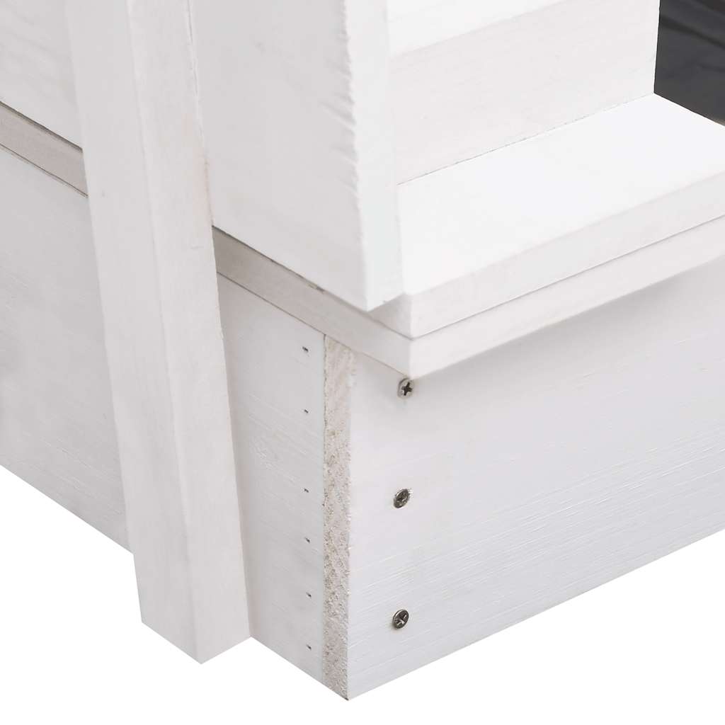 Sabbiera in Legno di Abete Bianca 95x90x15 cm 313889