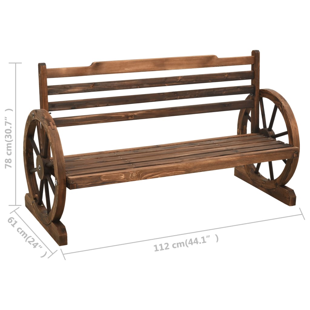 Panchina da Giardino 112 cm in Legno Massello di Abete 313891