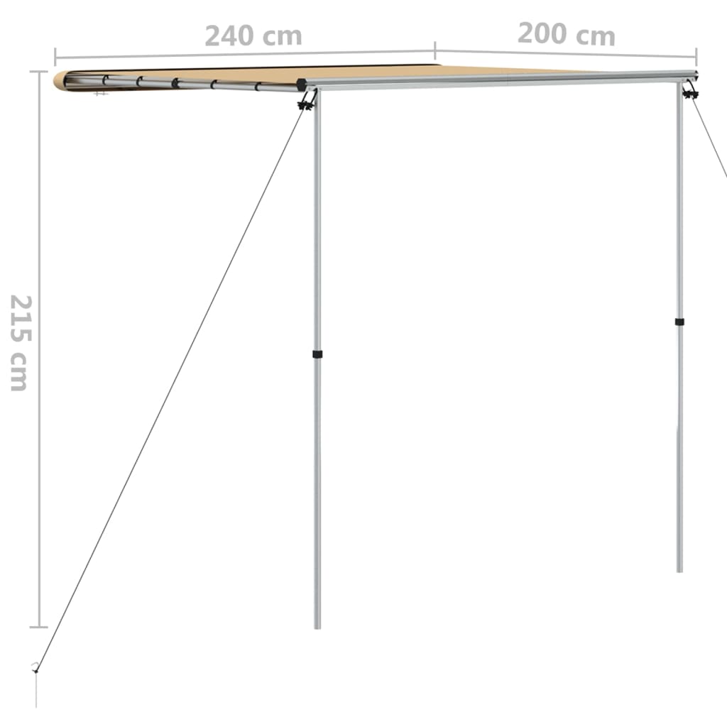 vidaXL Tendalino per Camper e Roulotte 2,4x2x2,15 m Beige