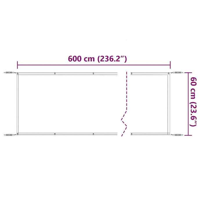 Paravento Verticale Antracite 60x600 cm in Tessuto Oxford
