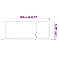 Paravento Verticale Antracite 140x600 cm Tessuto Oxford
