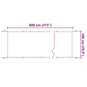 Paravento Verticale Beige 180x800 cm in Tessuto Oxford 148273