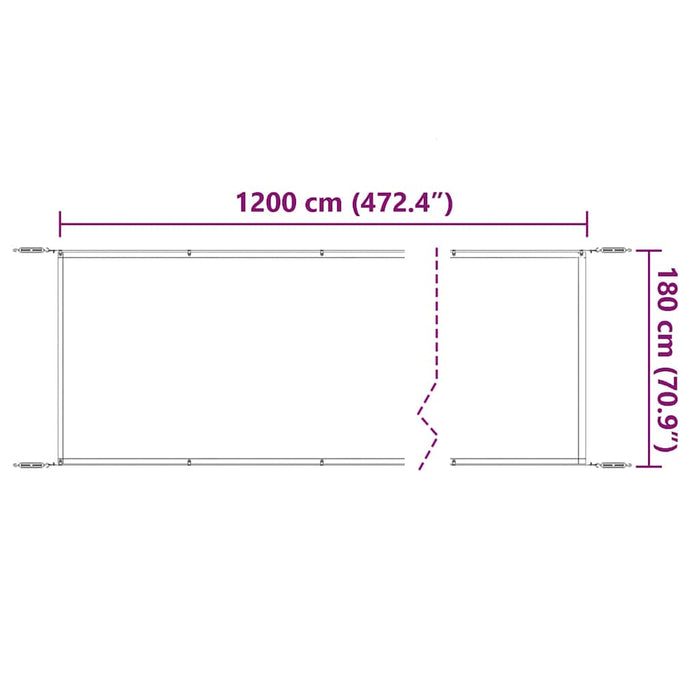 Paravento Verticale Beige 180x1200 cm in Tessuto Oxford 148275