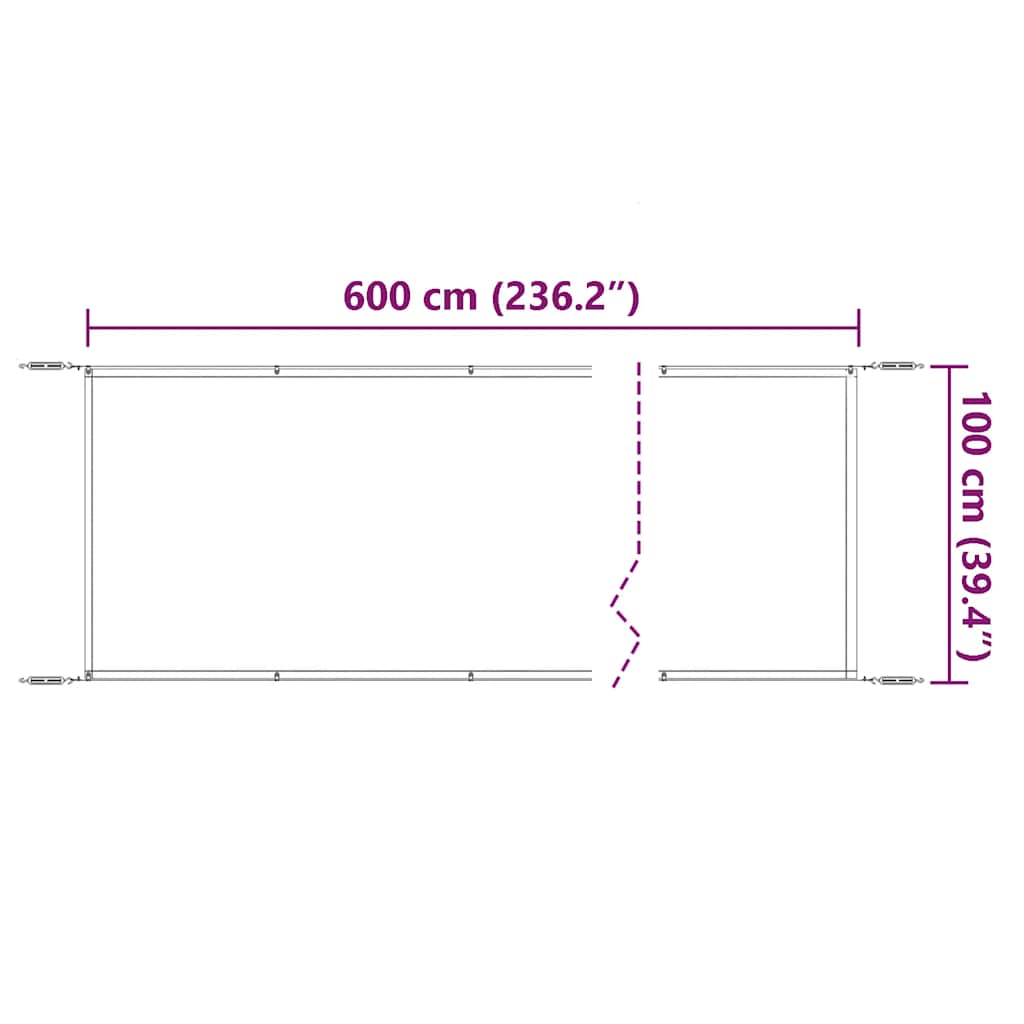 Paravento Verticale Blu 100x600 cm in Tessuto Oxford 148454