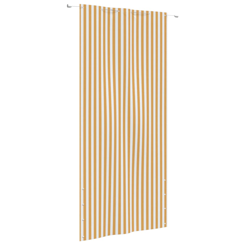 Paravento per Balcone Giallo e Bianco 120x240 cm Tessuto Oxford 148540