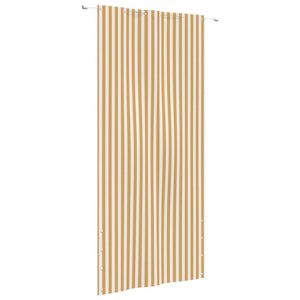 Paravento per Balcone Giallo e Bianco 120x240 cm Tessuto Oxford 148540
