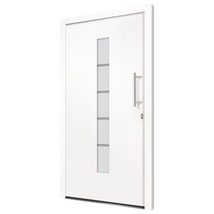 Porta d'Ingresso in Alluminio e PVC Bianco 100x200 cm cod mxl 76487