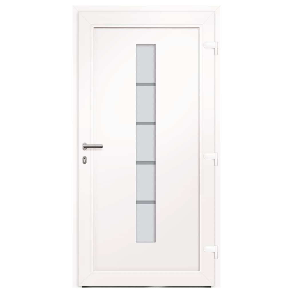 Porta d'Ingresso in Alluminio e PVC Bianco 100x200 cm cod mxl 76487