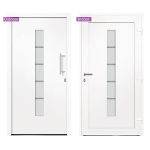Porta d'Ingresso in Alluminio e PVC Bianco 100x200 cm cod mxl 76487