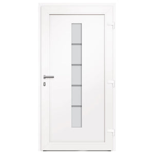 Porta d'Ingresso in Alluminio e PVC Bianco 100x210 cm 3056807