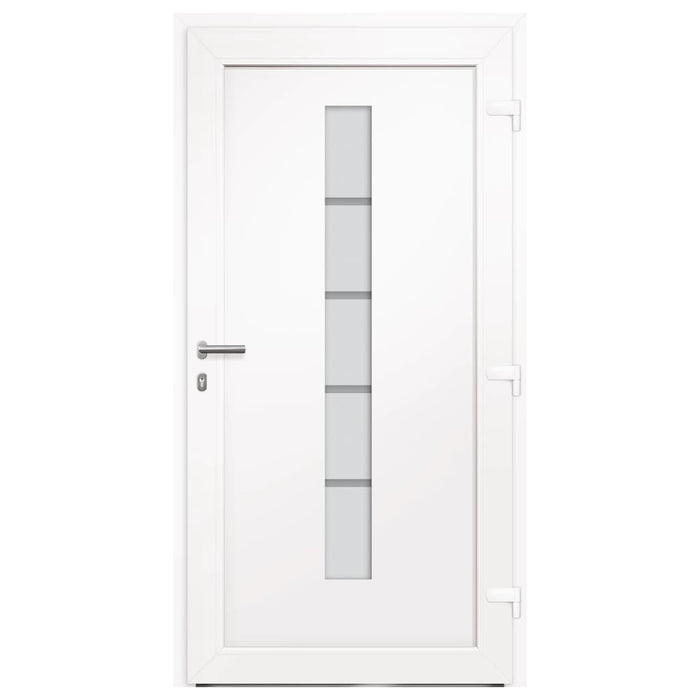 Porta d'Ingresso in Alluminio e PVC Bianco 100x210 cm 3056807