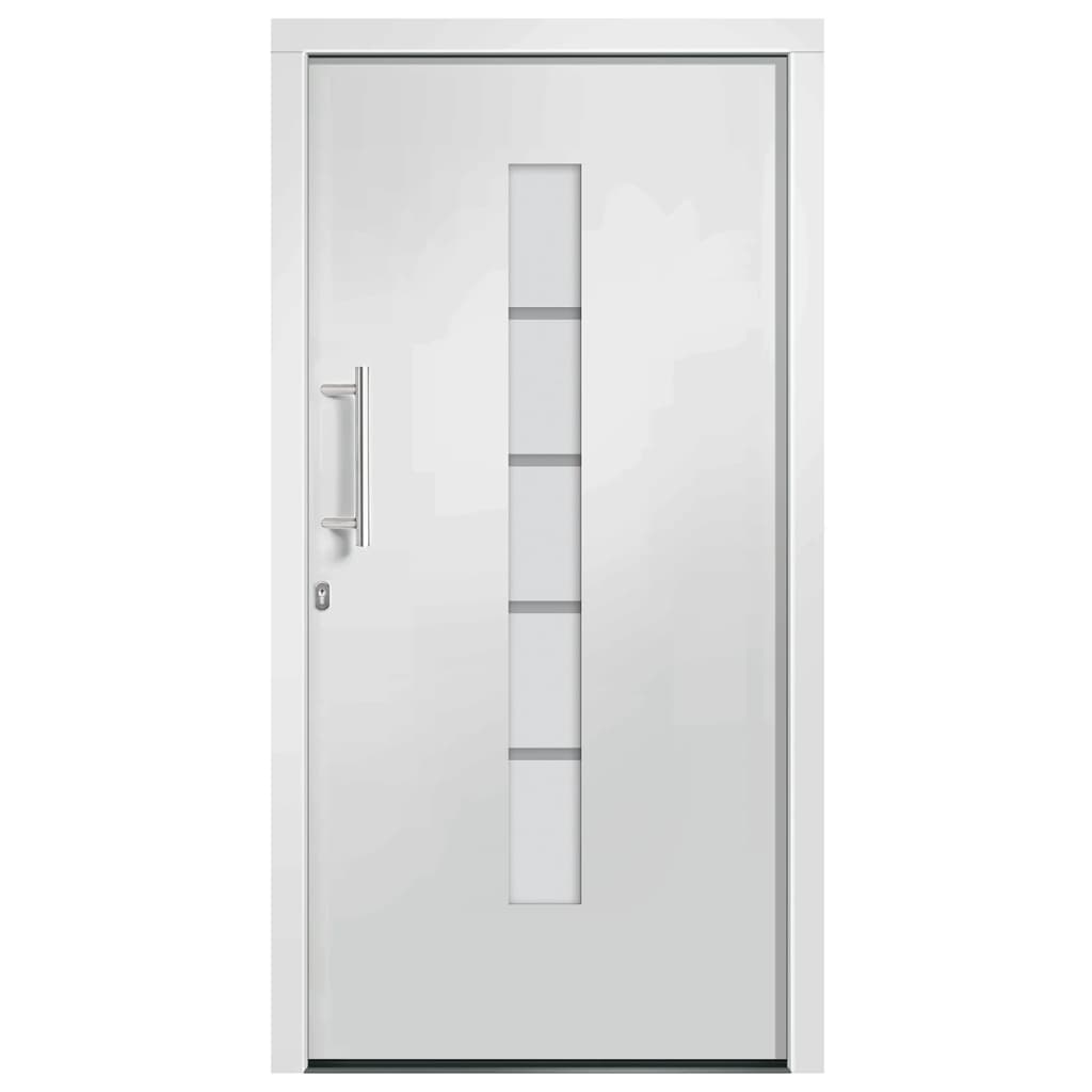 Porta d'Ingresso in Alluminio e PVC Bianco 100x210 cm 3056810