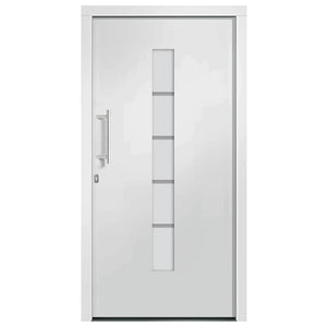 Porta d'Ingresso in Alluminio e PVC Bianco 100x210 cm 3056810