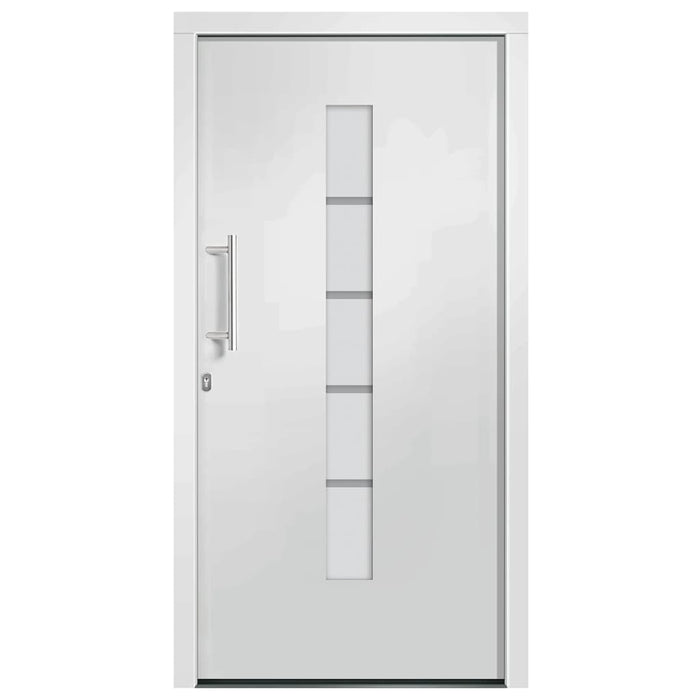 Porta d'Ingresso in Alluminio e PVC Bianco 100x210 cm 3056810