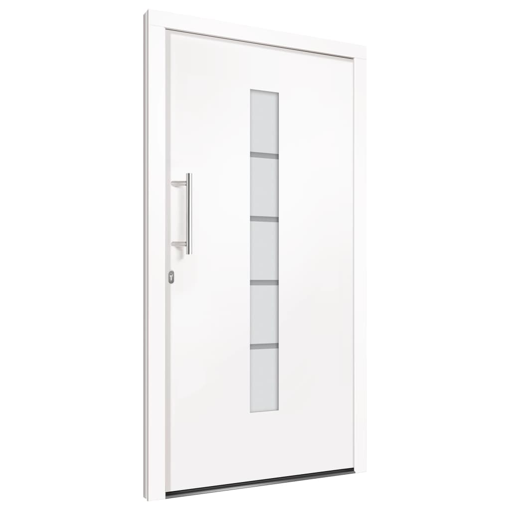 Porta d'Ingresso in Alluminio e PVC Bianco 100x210 cm 3056810