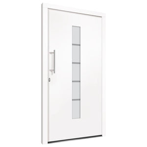 Porta d'Ingresso in Alluminio e PVC Bianco 100x210 cm 3056810