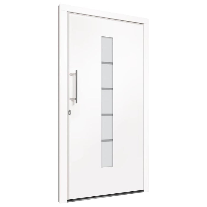 Porta d'Ingresso in Alluminio e PVC Bianco 100x210 cm 3056810