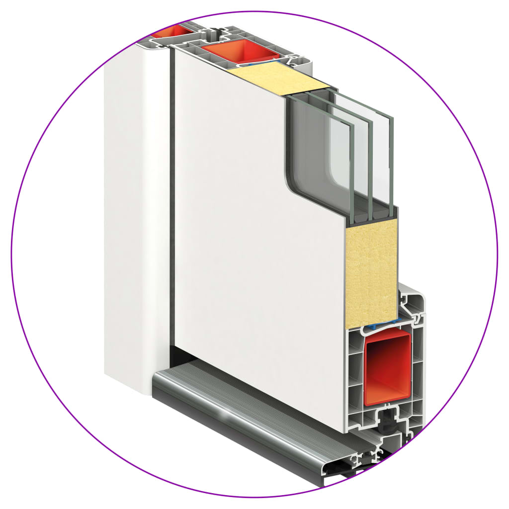 Porta d'Ingresso in Alluminio e PVC Bianco 100x210 cm 3056810