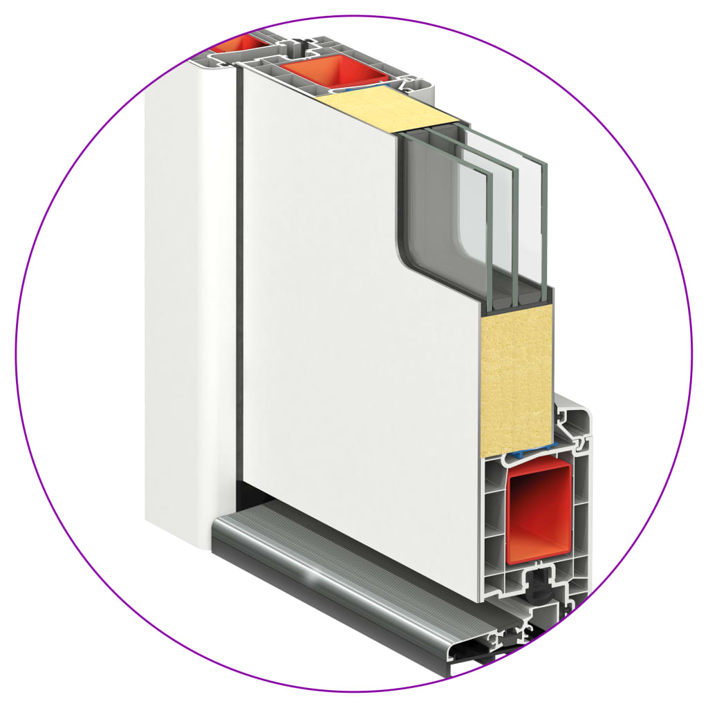 Porta d'Ingresso in Alluminio e PVC Bianco 110x210 cm 3056811