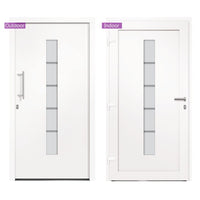 Porta d'Ingresso in Alluminio e PVC Bianco 110x210 cm 3056811