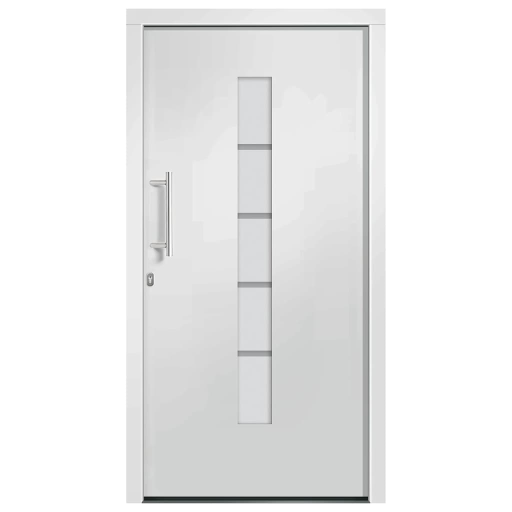 Porta d'Ingresso in Alluminio e PVC Bianco 110x210 cm 3056811