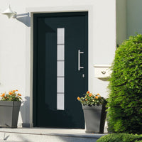 Porta d'Ingresso in Alluminio e PVC Antracite 100x200 cm 3056812
