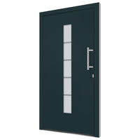 Porta d'Ingresso in Alluminio e PVC Antracite 110x210 cm 3056814