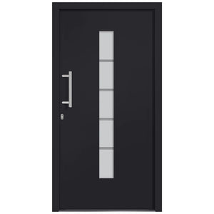 Porta d'Ingresso in Alluminio e PVC Antracite 100x200 cmcod mxl 96418