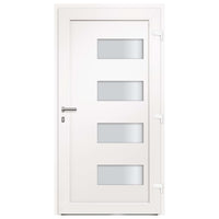 Porta d'Ingresso in Alluminio e PVC Bianco 100x200 cm 3056818