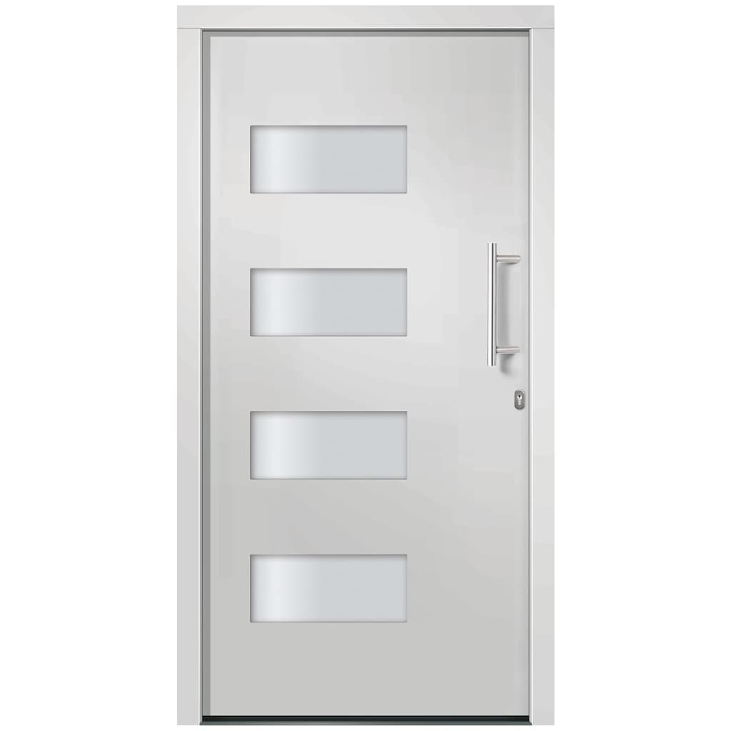 Porta d'Ingresso in Alluminio e PVC Bianco 100x210 cm 3056819