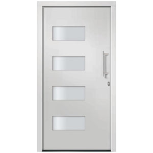 Porta d'Ingresso in Alluminio e PVC Bianco 100x210 cm 3056819