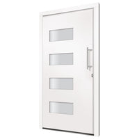 Porta d'Ingresso in Alluminio e PVC Bianco 100x210 cm 3056819