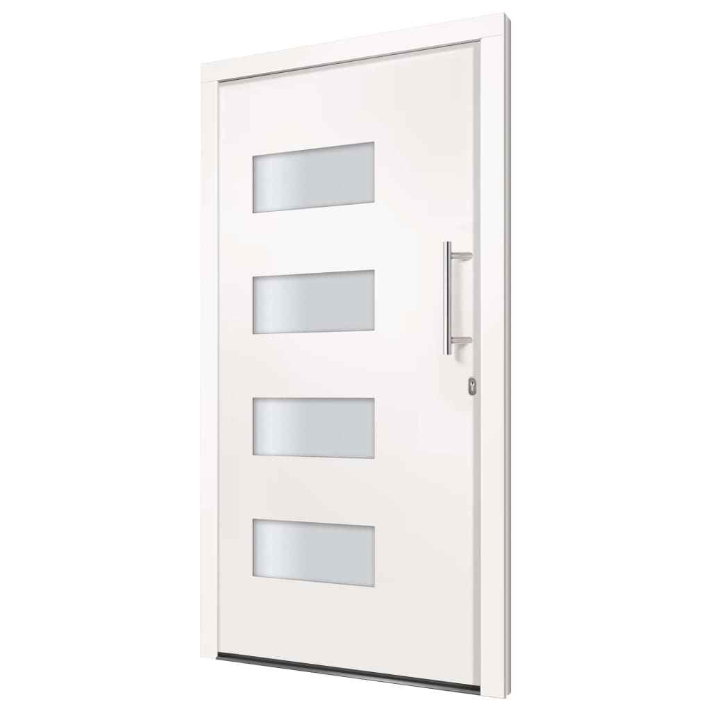 Porta d'Ingresso in Alluminio e PVC Bianco 110x210 cm cod mxl 60290