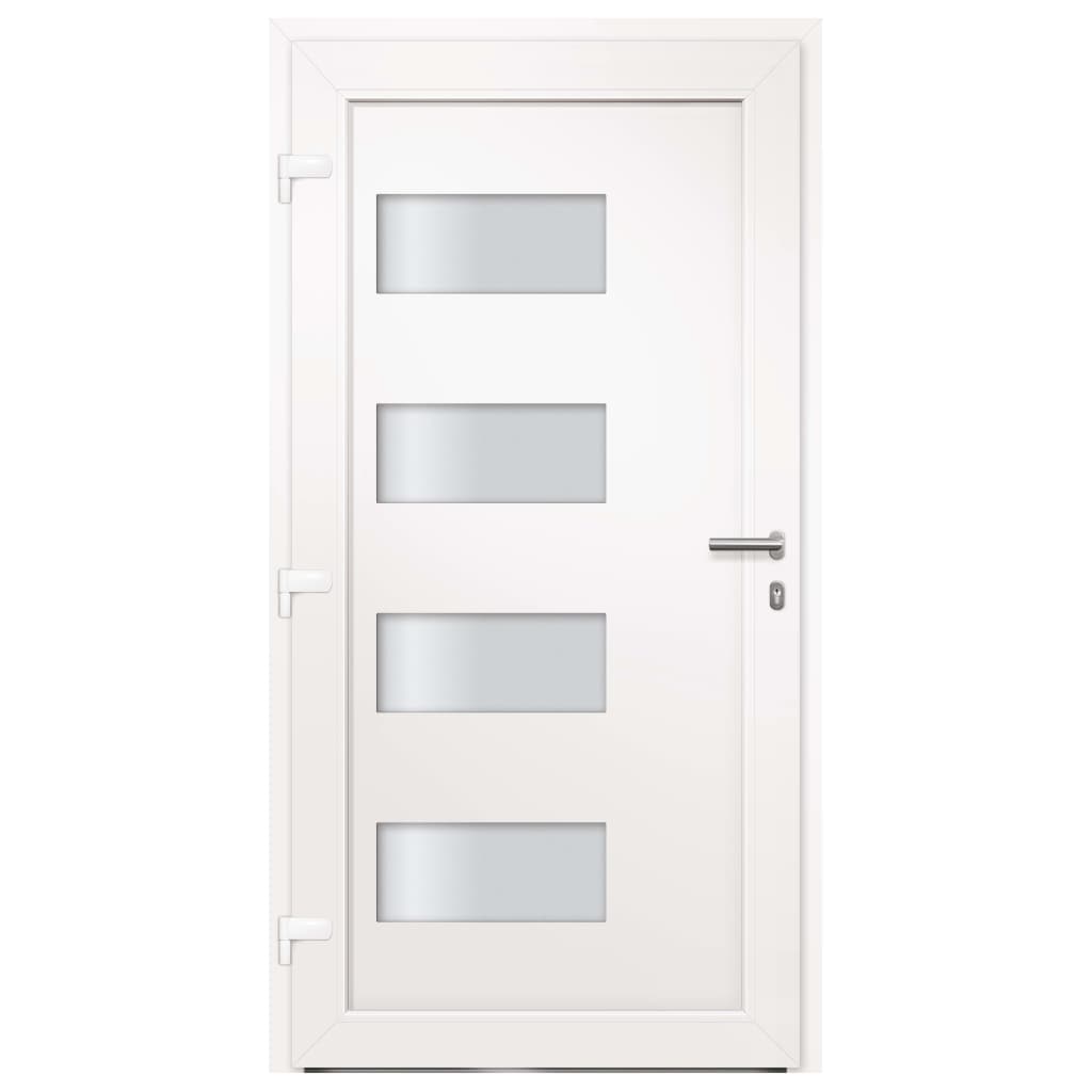 Porta d'Ingresso in Alluminio e PVC Bianco 100x210 cm cod mxl 61797